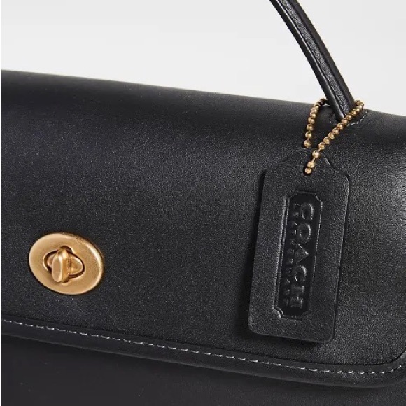 Coach Turn-lock Clutch- Black-NWT, dust bag and certificate of authenticity. - Picture 4 of 10